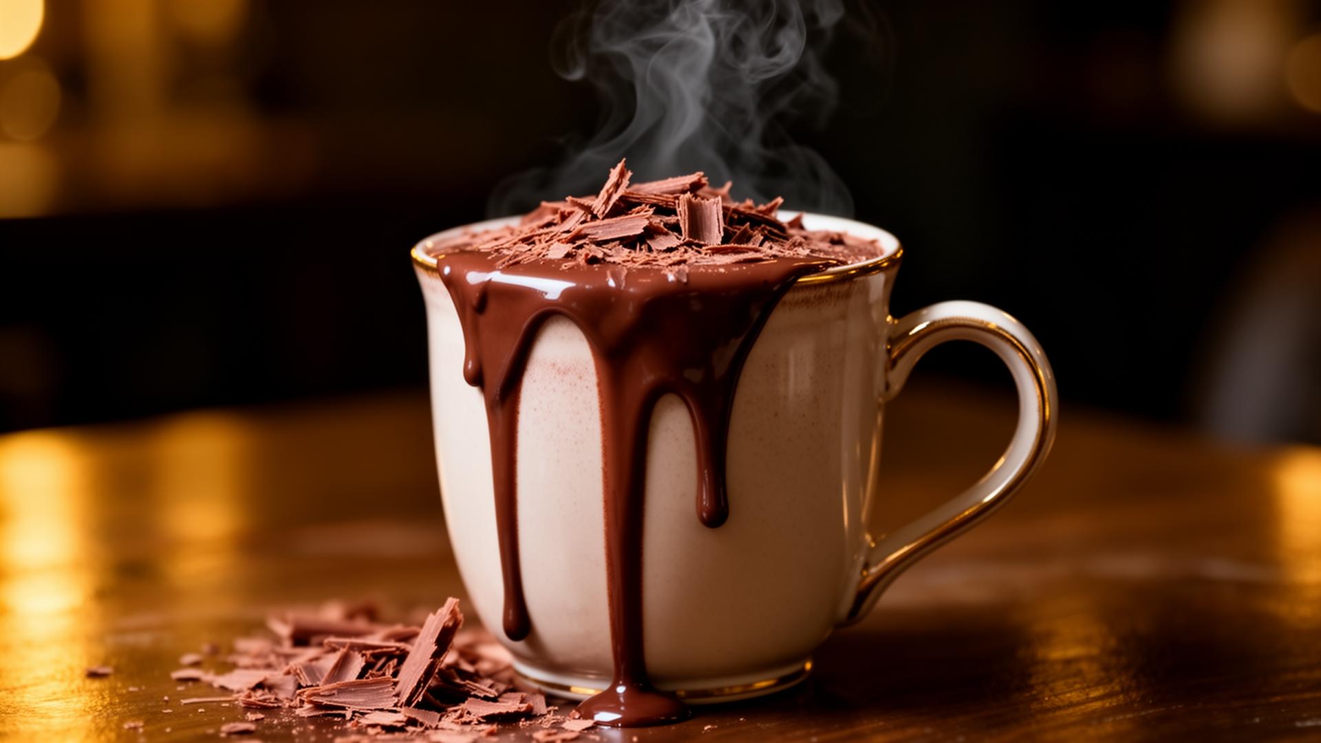 Chocolate quente cremoso gourmet